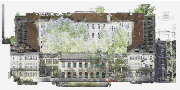 Façade et aménagements extérieurs du bâtiment Rasori